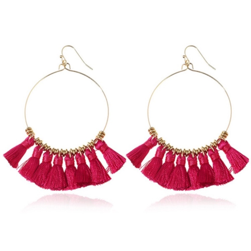 Hoop Tassel Earrings - Picture 4 of 4